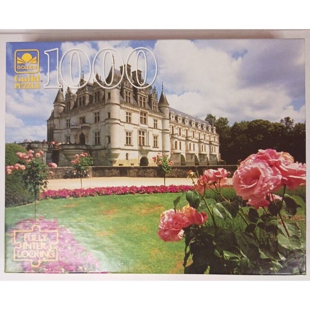 Golden Guild Chateau Chenonceaux Puzzle 1000 Piece 27 1/2 x 21 1/2" Castle